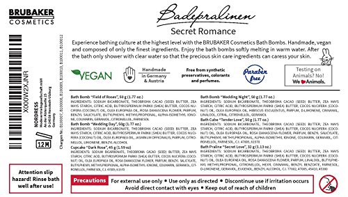 Brubaker Cosmetics 6 Handmade Secret Romance Spa Bath Bombs Bath Melts Bath Truffles Gift Set - All Natural Vegan, Organic Shea Butter, Cocoa Butter And Olive Oil Moisturize Dry Skin #TOP4