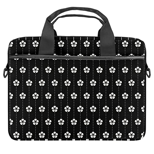 Sac à bandoulière pour ordinateur 13-14.5" à motif fleurs blanches