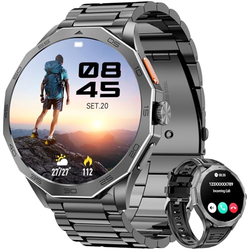 Reloj inteligente militar para hombre, responde/hacer llamadas, batería grande de 710 mAh, pantalla HD Ultra de 1.85 pulgadas con frecuencia cardíaca/monitor de sueño/más de 100 modos deportivos