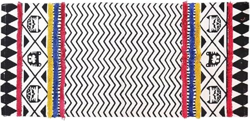 Image of Hand Woven 100% Natural Cotton Export Quality Designer Rug,Carpet, Bed Side Runner for Bedroom,Living Room, Size-2x5 feet or 60 cms x 152 cms (Maroon & Black)