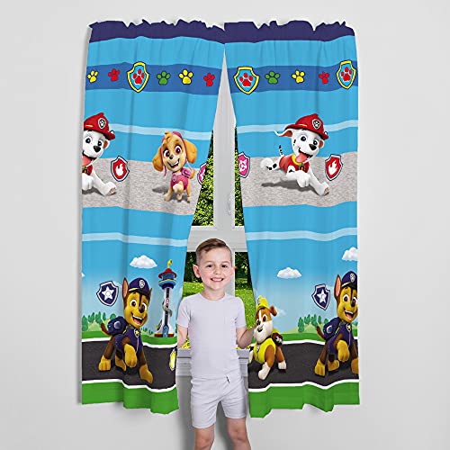 Image of Franco Kids Room Window Curtain Panels Drapes Set, 82 in x 63 in, Paw Patrol