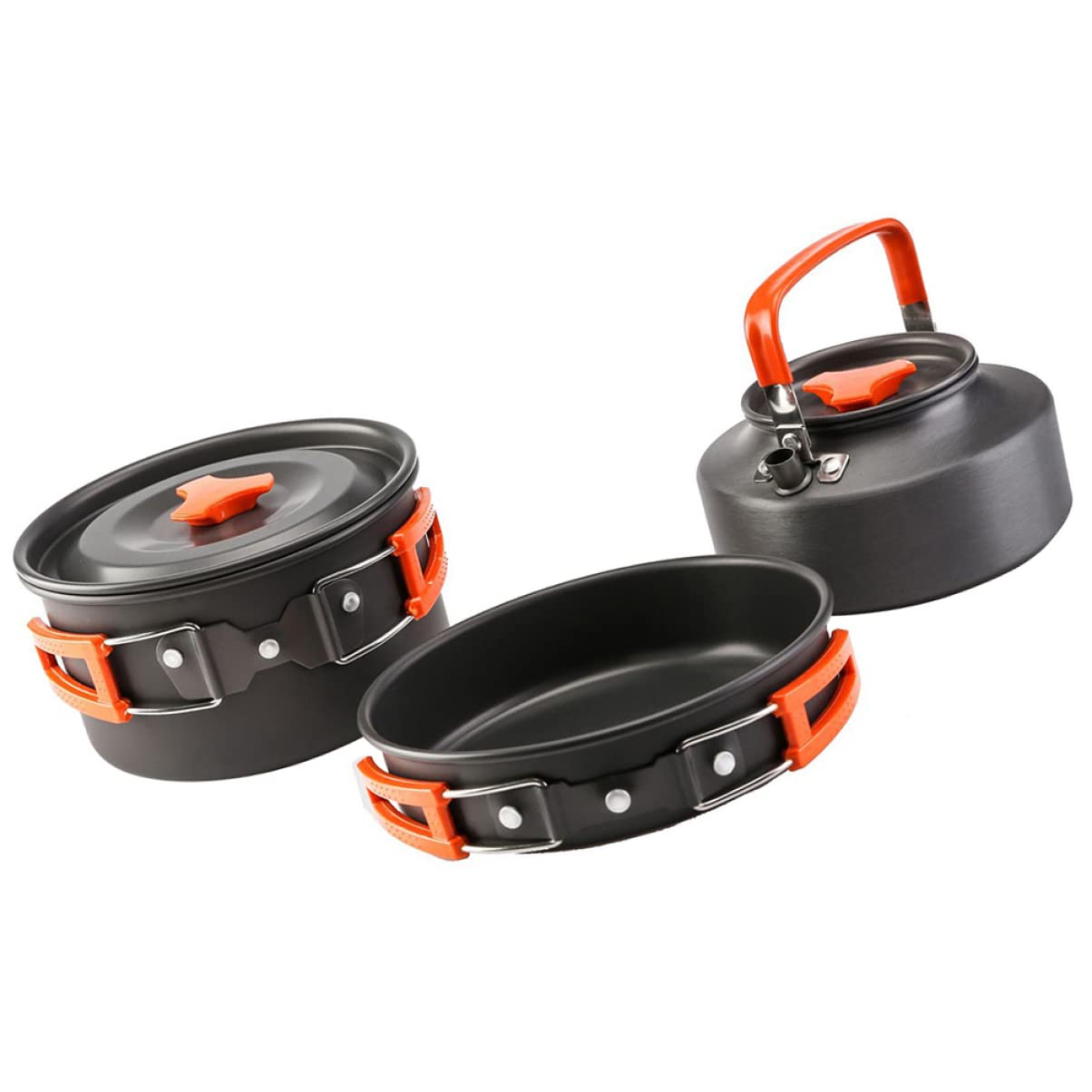 SOIMISS 1Juego Utensilios de Cocina para Exteriores de Olla de Camping de Aleación de Aluminio para Personas Herramienta Portátil de Cocina para Acampar y Mochilear