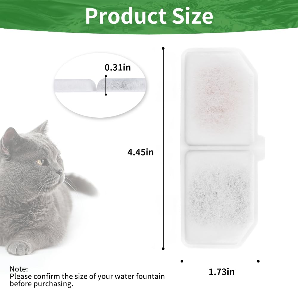 12 Pack Cat Water Fountain Filters,Pet Water Fountain Filter Replacement Competible with Charcoal Water Fountain Filter Compatible with Cat Water Dispenser (White - Image 3
