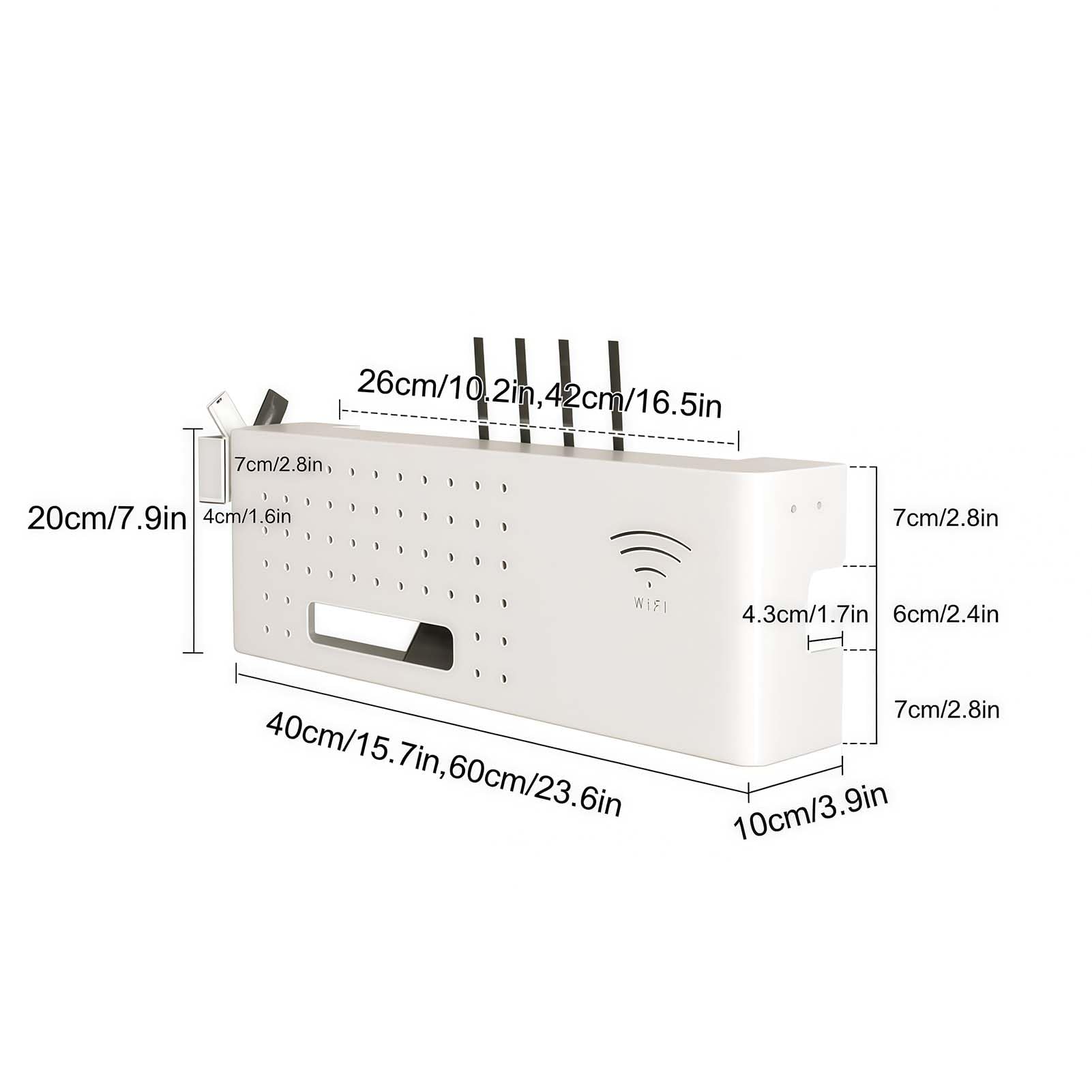 Scatola portaoggetti per router WiFi, da parete, per occultamento multimediale con piccola scatola, per corridoio, ingresso, soggiorno