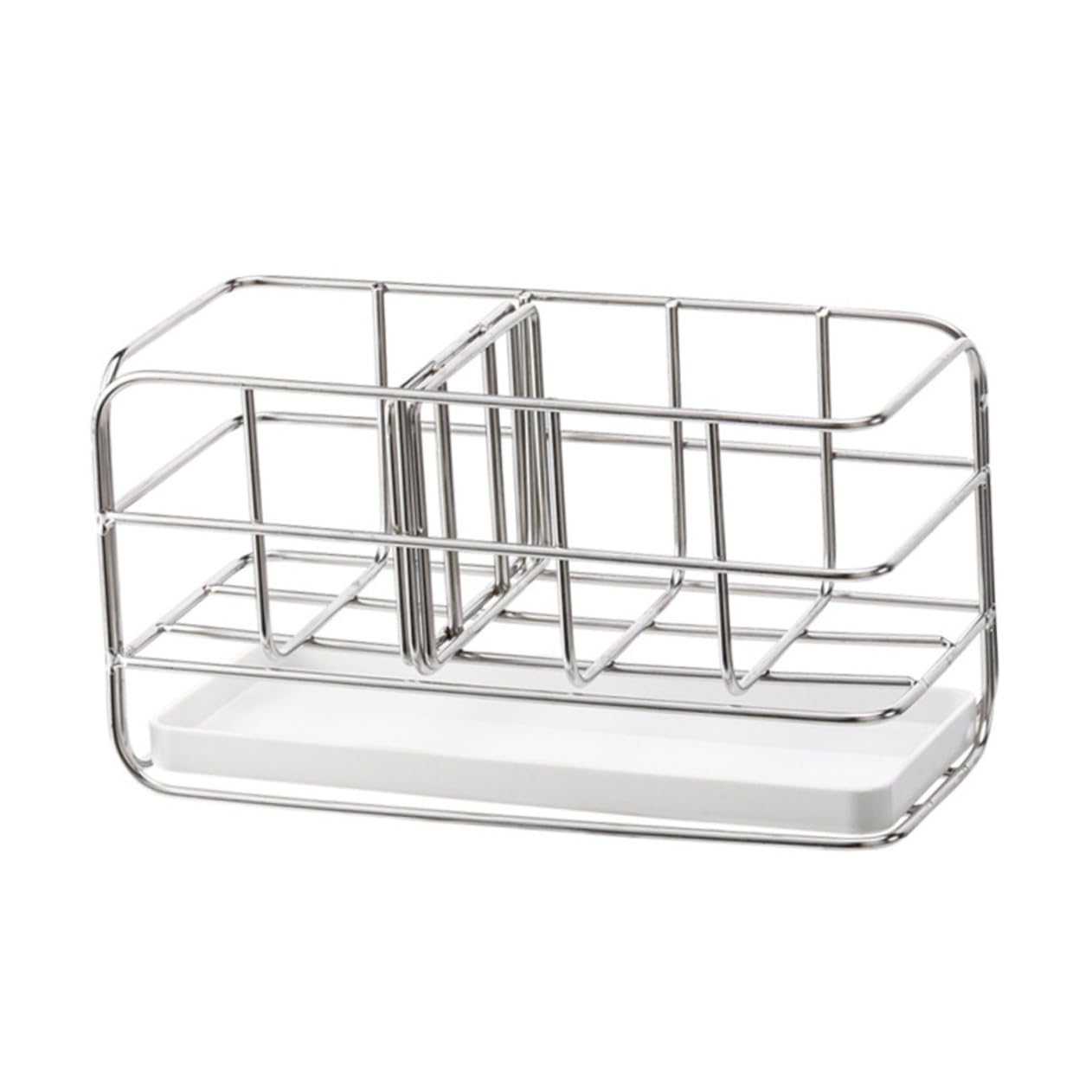 TOYANDONA Soporte de Esponja de Cocina de Acero Inoxidable Organizador de Utensilios de Limpieza con Drenaje para Fregadero Resistente y Compacto para Almacenamiento de Paños y Cepillos