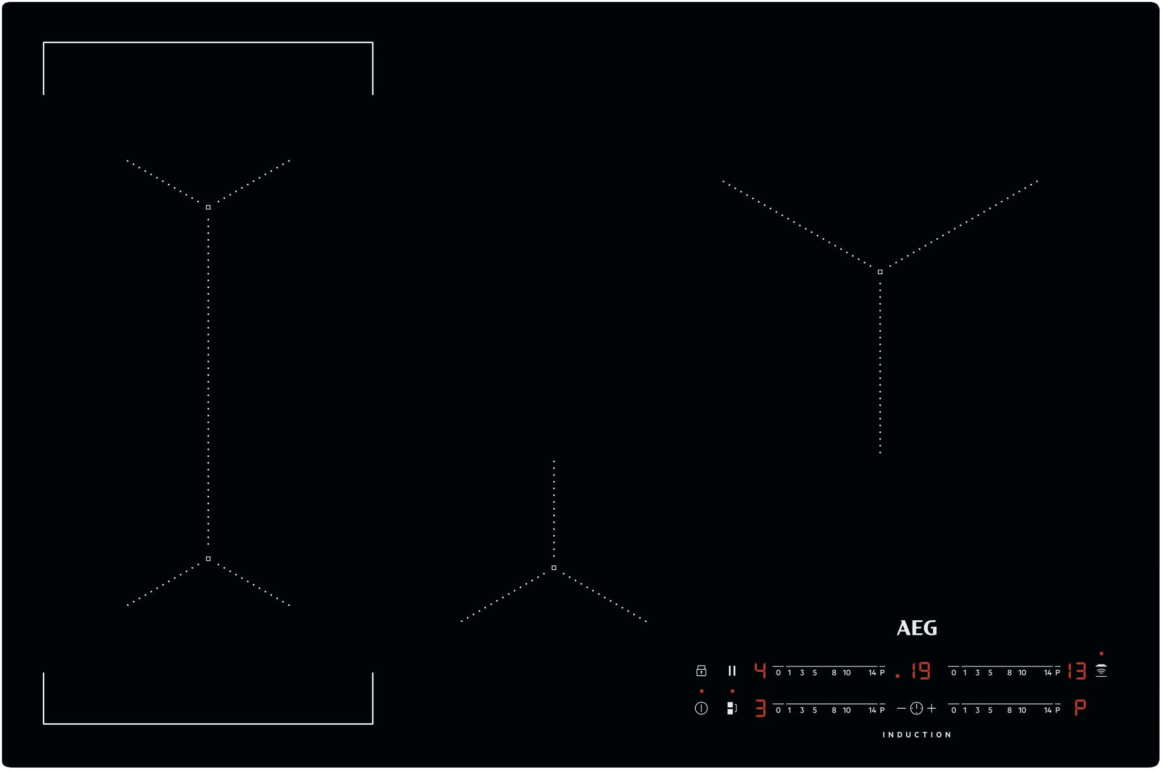 AEG - Induction Hob - 80cm - 4 Zone - Black - Bridge Function