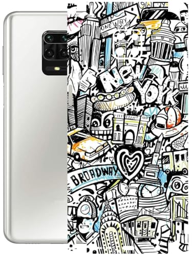 Image of AtOdds - Full Body Back Screen Guard Protector Film - Lamination Wrap Skin Sticker Compatible with REDMI Note 9 PRO MAX | Scratchproof Matte Finish (Graffiti 26)