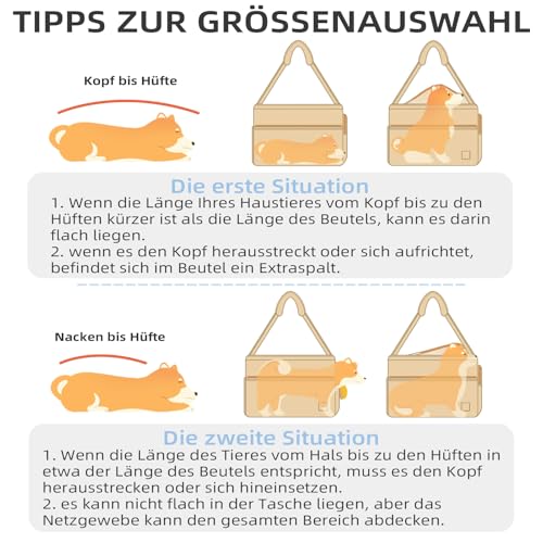 ONECUTE Business-Hundetasche für Kleine Hunde & Katzen – Klappbare Tragetasche mit Weichgepolstertem Hartboden, Belüftungsmesh & Seitentaschen – Elegant für Alltag, Outdoor & Büro (Khaki,40x14x25 cm)