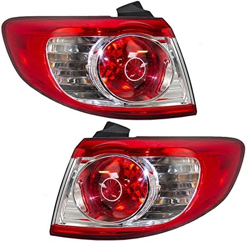 Brock Replacement Driver and Passenger Taillights Compatible with 2010-2012 Santa Fe 92401-0W500 92402-0W500