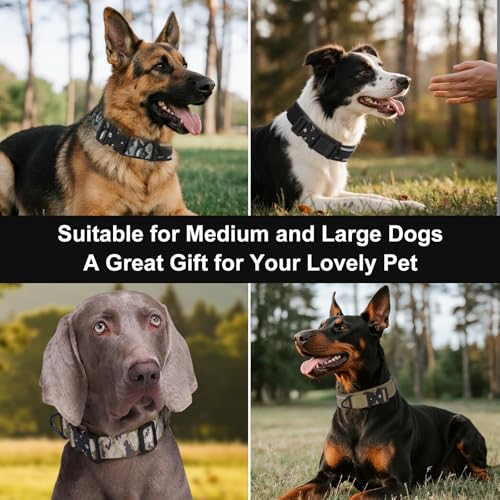 Taktisches Hundehalsband Reflektierend mit Metallschnalle, Weich Gepolstertes Nylon Hundehalsband 5cm Breit Verstellbare Halsband für Mittlere Große Hunde Jagd Training Freizeit Outdoor