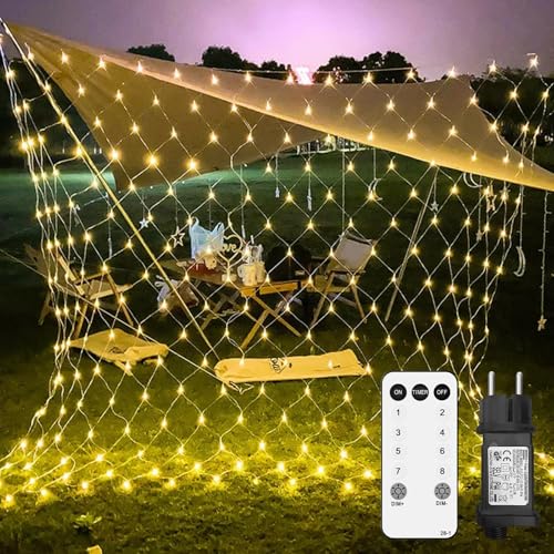 Artrastar Lichternetz Außen 2x2m 144 LED Lichterkette Außen Netz mit...