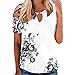 Zilosconcy T Shirt Damen Kurzarm Locker Shirts Sommer Oberteile Damen V Ausschnitt Shirt Oberteile Shirt Elegant Pullover Tunika Damen Große Größen Bluse Hemd Kurzarm Sommer Drucken Bunte Blusetops