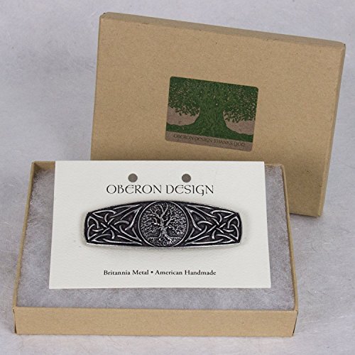 World Tree Hair Clip, Hand Crafted Metal Barrette Made In The Usa With A Medium 70Mm Clip By Oberon Design #TOP2