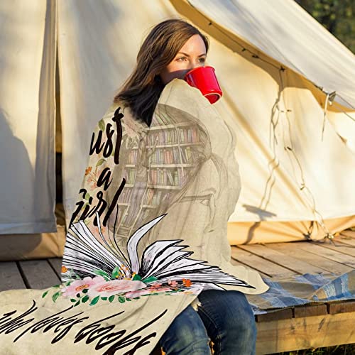 Just A Girl Who Loves Books Blanket Throw - Image 3