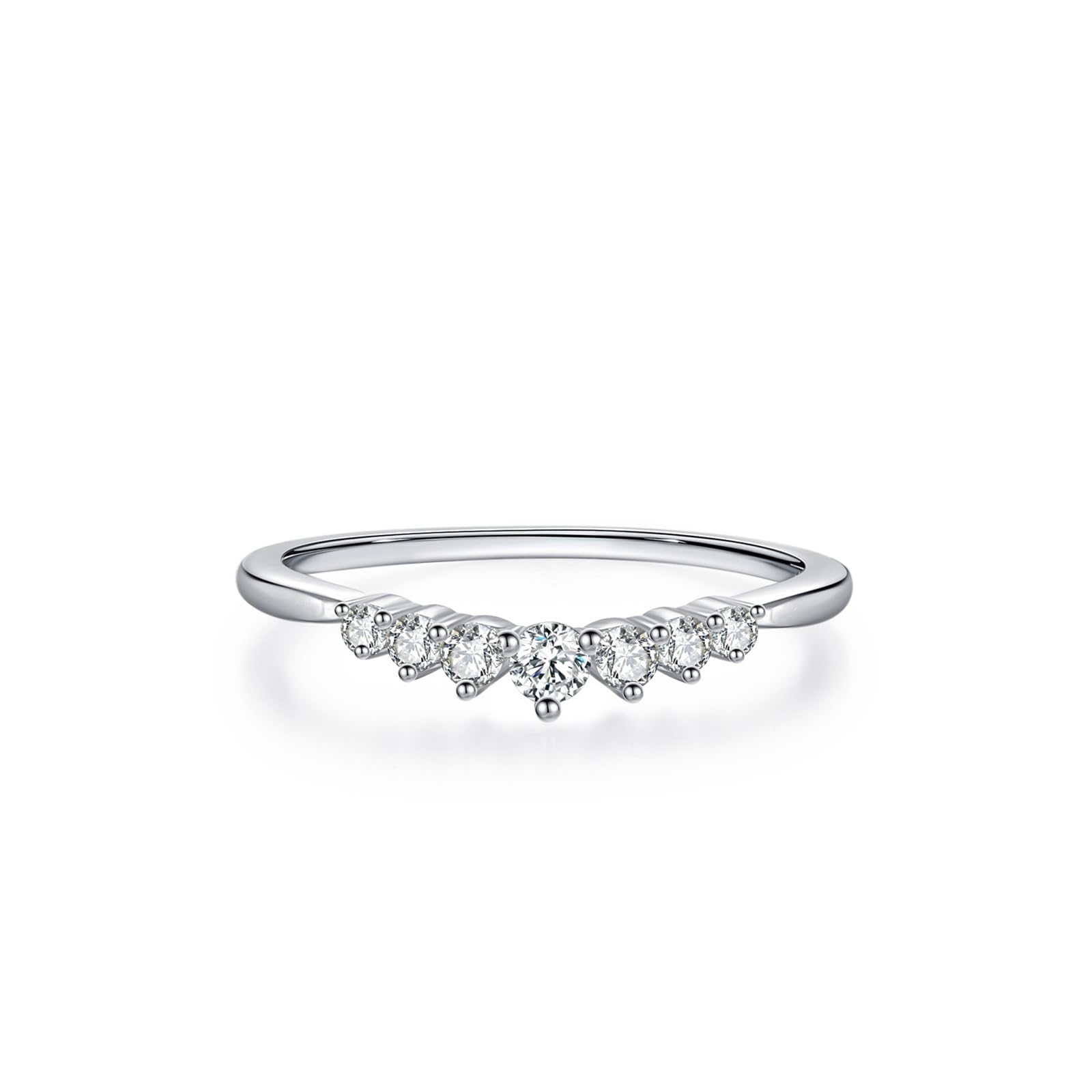 KnSam Anillo de oro blanco de 9 K/14 K/18 K, oro auténtico, anillo apilable clásico de 3 garras con diamante, alianzas de boda blanco y oro Au 375/585/750, talla 47-65