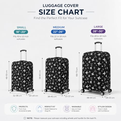 Image of Printed Luggage Cover for Traveling Bag & Suitcase - Trolley Protector