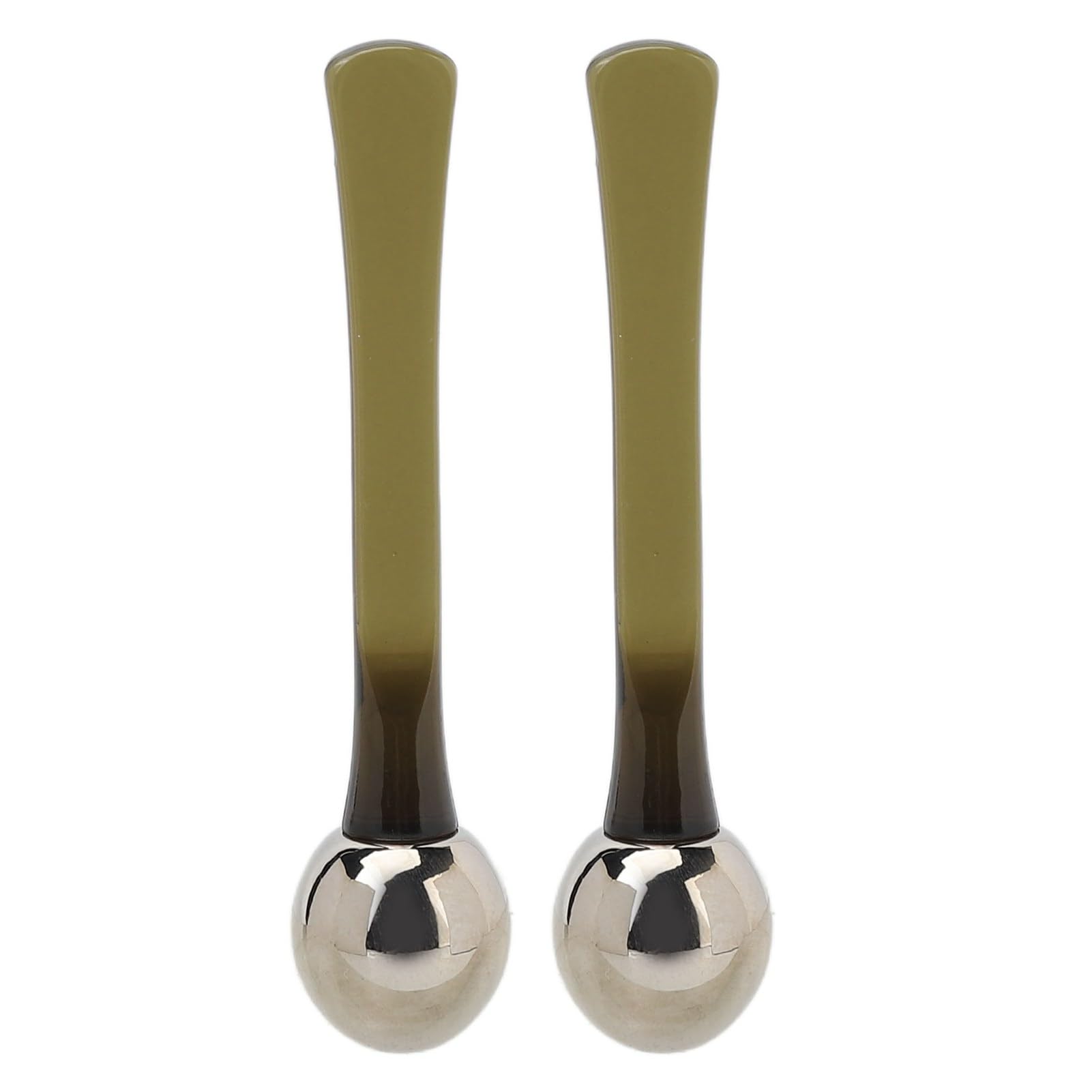 Aplicador de Crema para Ojos de 2 Piezas, Bolas de Rodillo de Aleación de Zinc, Masajeador, Cuchara para Crema, Aplicador para el Cuidado de los Ojos, Varita para Reducir el