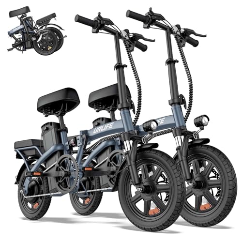 URLIFE Folding Electric Bike for Adults, 14" Portable ebikes, 20-40 Mile Long Range Commuter Bike, 500W Peak Motor, 20MPH, UL 2849 Mini Bikes for Teens image 2