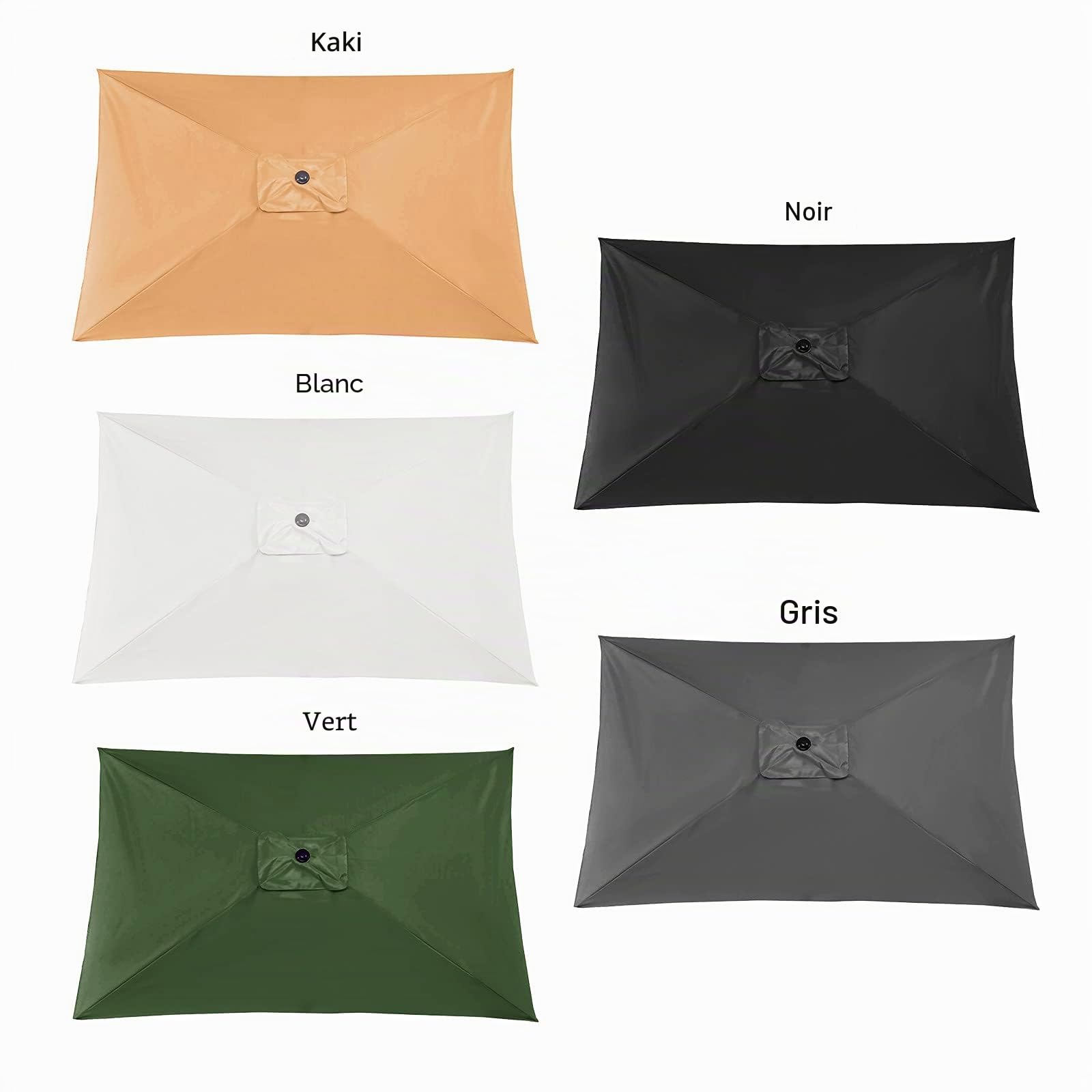 Tissu de rechange pour parasol solaire, 2×3 m, housse de parasol de jardin pour parasol de patio, parasol de table de marché, rechange beige