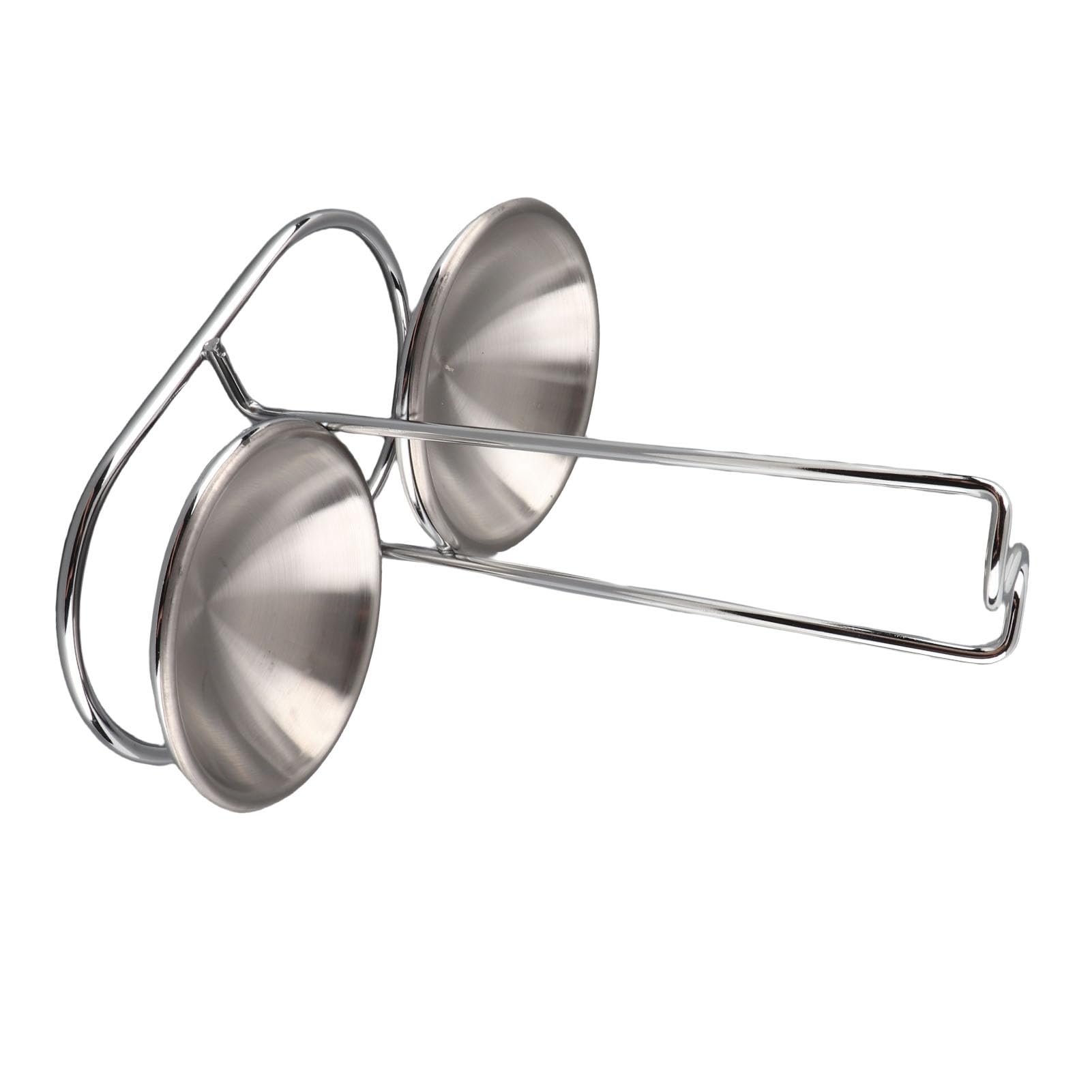 Acouto Eleg Stainl Steel Vertical Soup Ladle Holder Utensil with Easy A and SpaceSaving Design (Silver with 2 Plate)