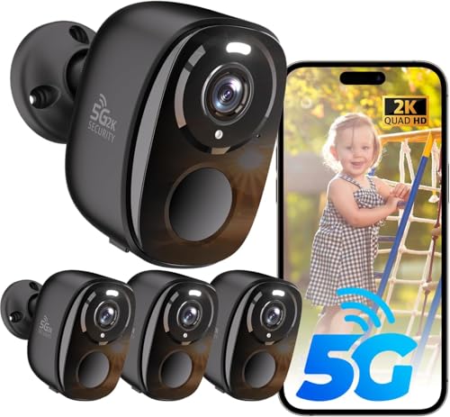 Image of ELECCTV 5G /2.4G WiFi Security Cameras Wireless Outdoor, 2K 5G Security Camera with AI Motion Detection, Color Night Vision, Siren, IP65, 2-Way-Audio, Support Alexa&Google Assistant, Cloud /SD (4)