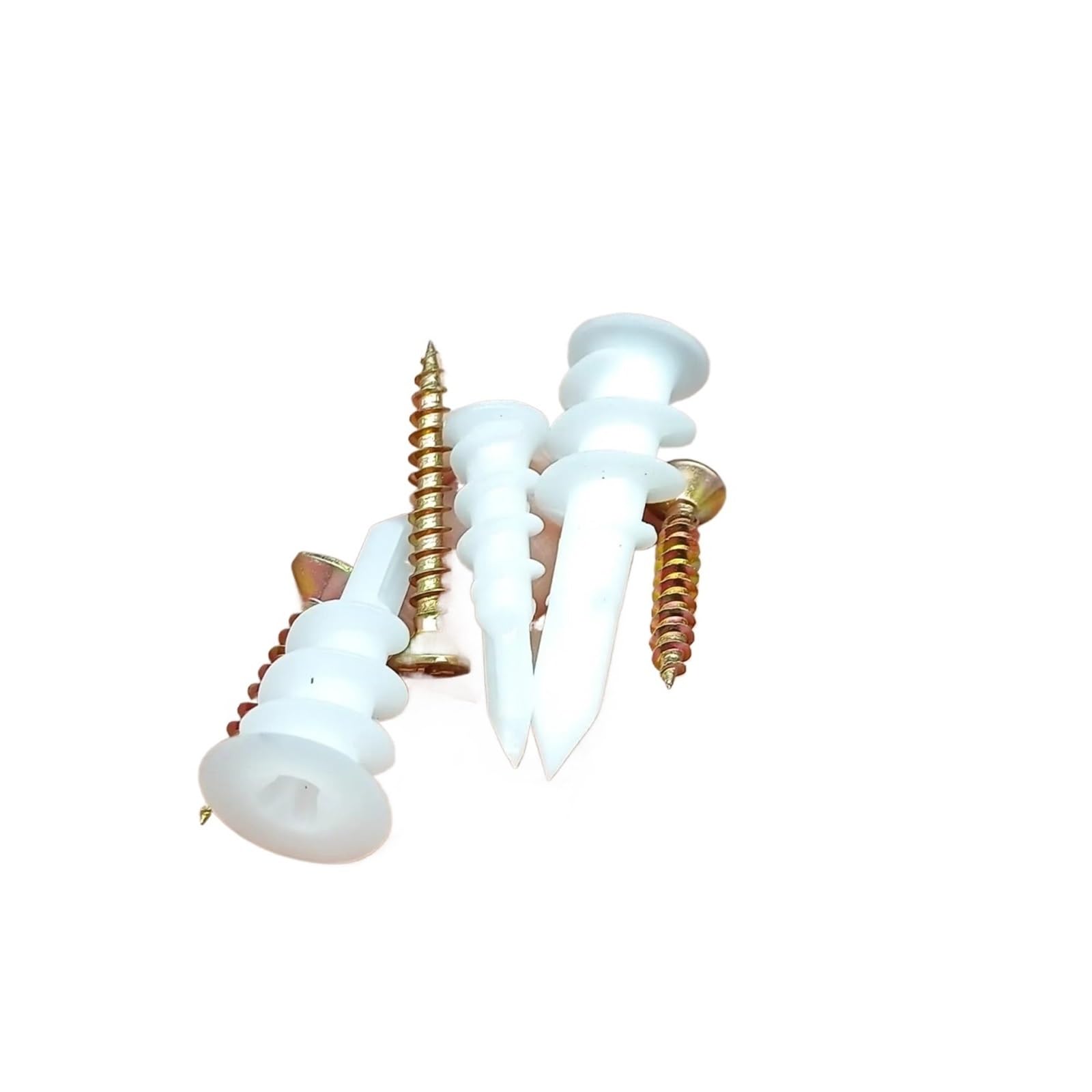 100sets Self-Drilling Drywall Anchor with Tapping Screw Kit for Plastic Nylon Gypsum Hollow Wall Expansion Plugs(13x42mm)