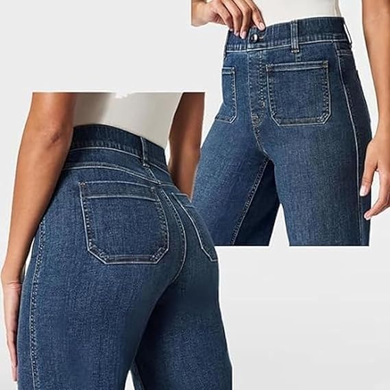 Obormi Cropped Jeans,Tummy Control High Waisted Cropped Pants for Women Wide-Leg Jeans,Wide Leg Pant High Waisted4