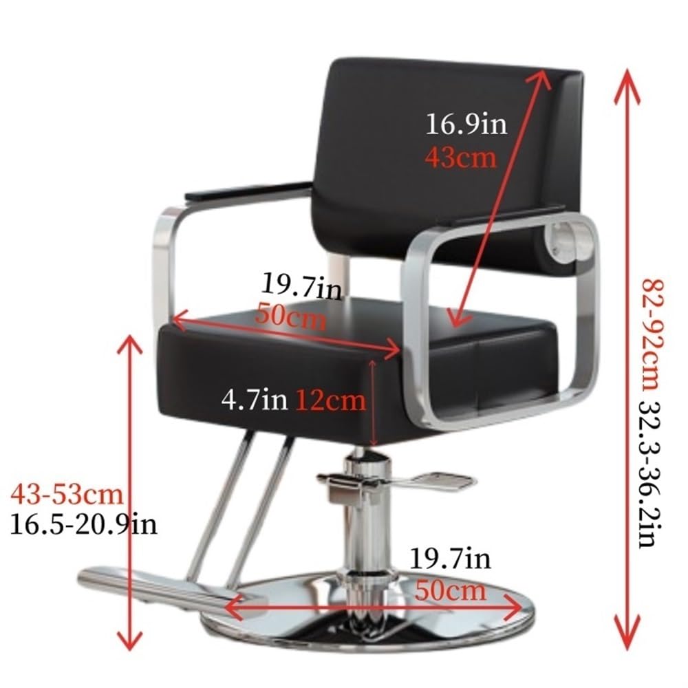 Barber Chair, Salon Chair, 360° Swivel Reclining Salon Chair with Adjustable Height, Professional Barber Chair, with Footrest for Barbershop Or Beauty Salon, for Hair Styling Or Shaving(Gray)