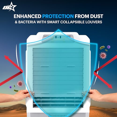 Image of OG Star 60L Personal Smart Air Cooler CB60S with 5-Speed Control, Honeycomb Pads, Water Level Indicator & Water Inlet � High-Performance Evaporative Cooler for Home, Office & Outdoor Use