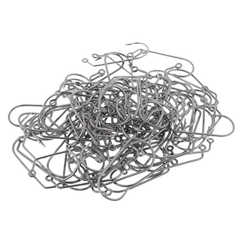 YIJU 100 Unidades de Anzol de Pesca Individual, Gabarito Grande, Anzol de aço de Alto Carbono - 3-0