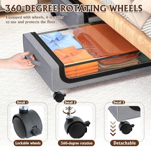 Boîtes de rangement à roulettes 45L Scettar pour optimiser les petits espaces - 8