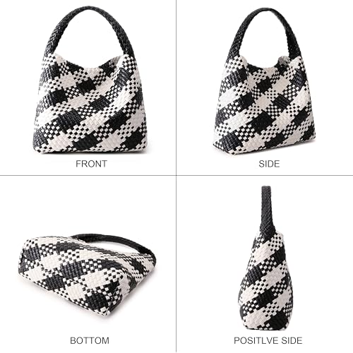 Image of Queenoris Fashion Hobo Bags for Women Top-handle Shoulder Bag Vegan Leather Purses Soft Summer Tote Bag | WOVEN