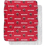 Rutgers University Blanket, 50'x60' Logo Pattern Silky Touch Sherpa Back Super Soft Throw Blanket