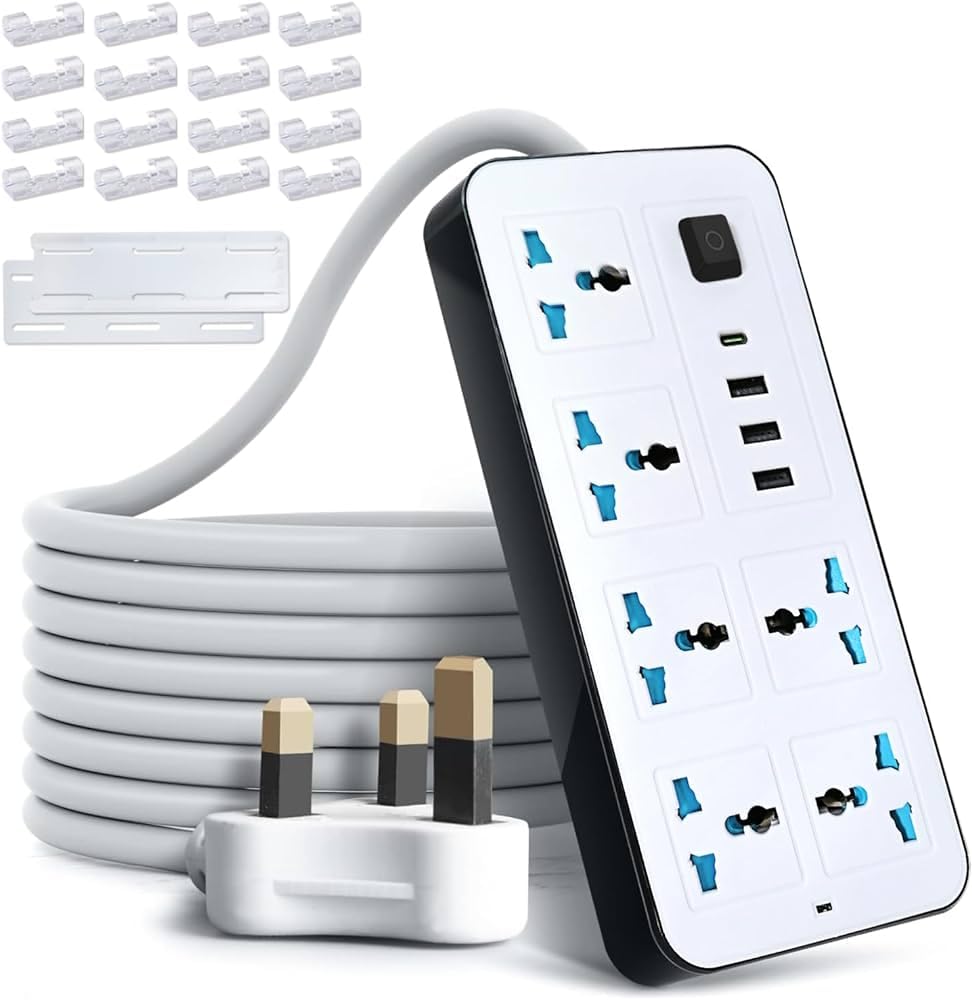 Extension Board, Power Strip with 20W Fast PD/Type C, 2500W 10A Extension Cord with 6 Universal Socket, 38W USB Fast Charging Ports, 3-Pin Surge Protection for Home Office 250 Volts White (B0CH1L5HGG) Amazon Price History, Amazon Price Tracker