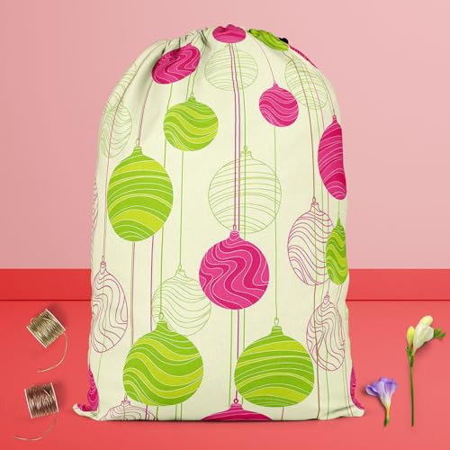 Image of ArtzFolio Christmas Balls | Reusable Sack Bag | Bag for Gym, Storage, Vegetable & Travel