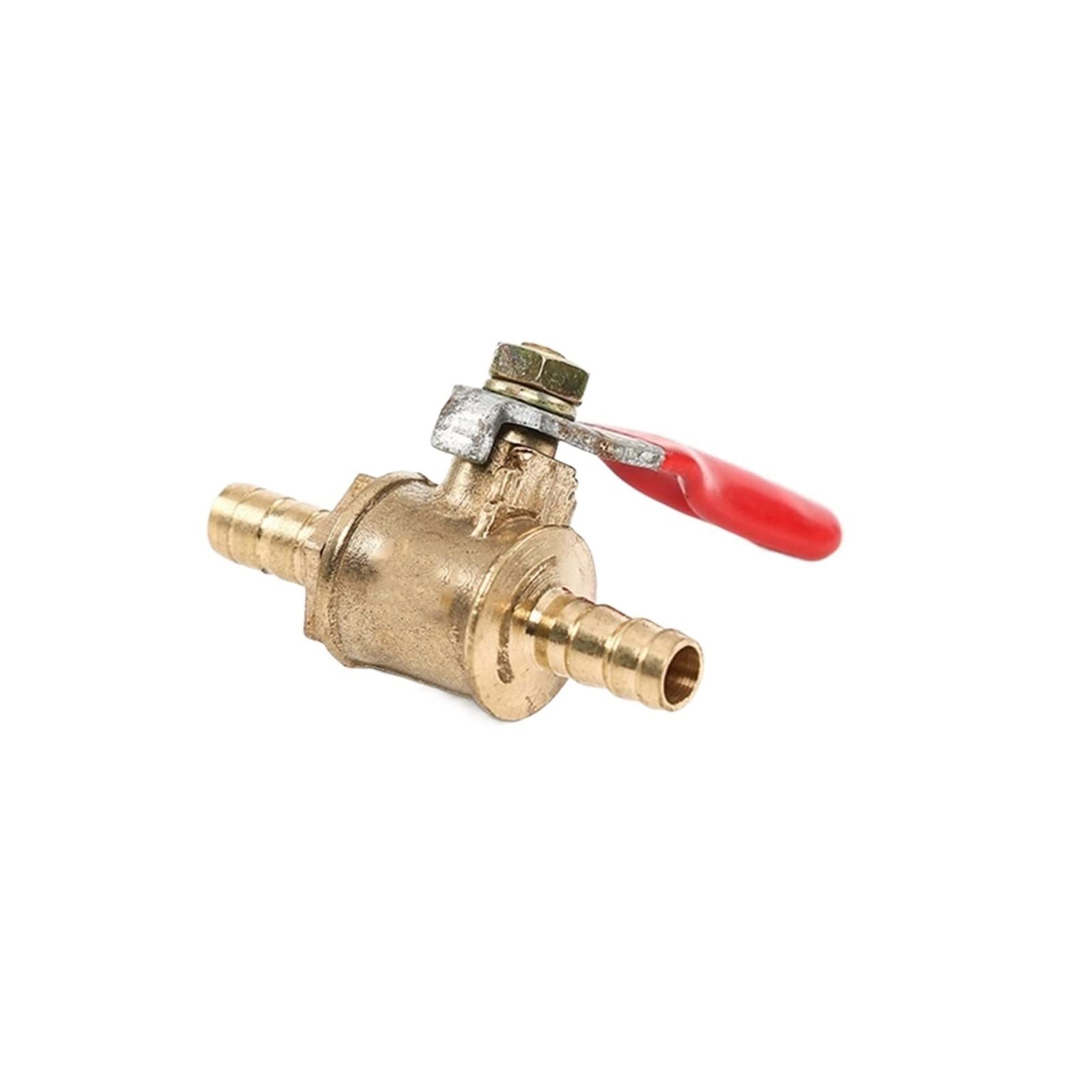 Raccordo in ottone per tubo flessibile da 4 mm, 5 mm, 6 mm, 8 mm, 10 mm, 12 mm, 14 mm, 16 mm, 19 mm, a due vie, in ottone, con chiusura pneumatica (6 mm)