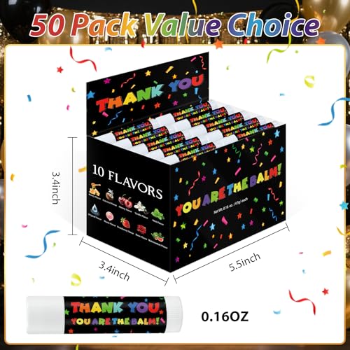 Image of 50 Pack Employee Appreciation Gifts Moisturizing Lip Balms Bulk for Staff Teacher Team Employees Small Thank You Gift You're The Balm Winter New Year Appreciation Party Favors for Coworkers Volunteer