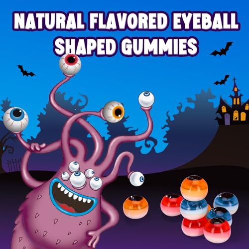 AMOS 4D Gummy Eyeballs, Approx 40 Pieces Halloween Candy, Colorful eyeball-shaped gummies with a chewy bite, perfect for Halloween parties, trick-or-treat bags, and candy bowls. - image 2