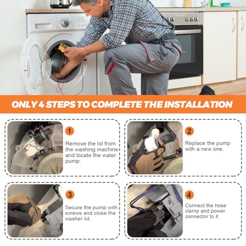 image for 2025 UPGRADED W10536347 W10155921 W10049390 Washer Drain Pump with 3 M