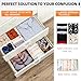 Criusia Sock Underwear Drawer Organizer Dividers 15 pack - Dresser Organizer for Deep Drawer, Closet, Nursery, Bedroom - Fabric Bins for Organization Small Toys, Bra, Ties, Scarf, Belt (Beige)