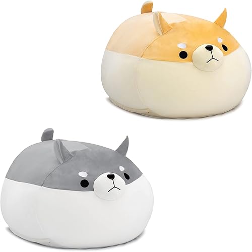 Miniatura 7 de Funda para puf de almacenamiento de animales de peluche para niños, color gris, Shiba Inu, para niñas, tamaño XL, funda organizadora de juguetes