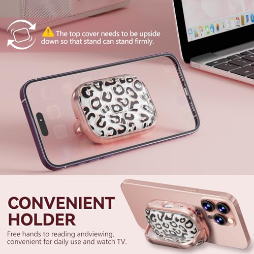 Image of Inesore for AirPods Pro 2nd /1st Case (2023-2019)-Brown Leopard Print | with Safty Lock,Two-Piece Design,with Gold Keychain & Clean Pen,Support Wireless Charging,Cute Luxury Case for Women Girly