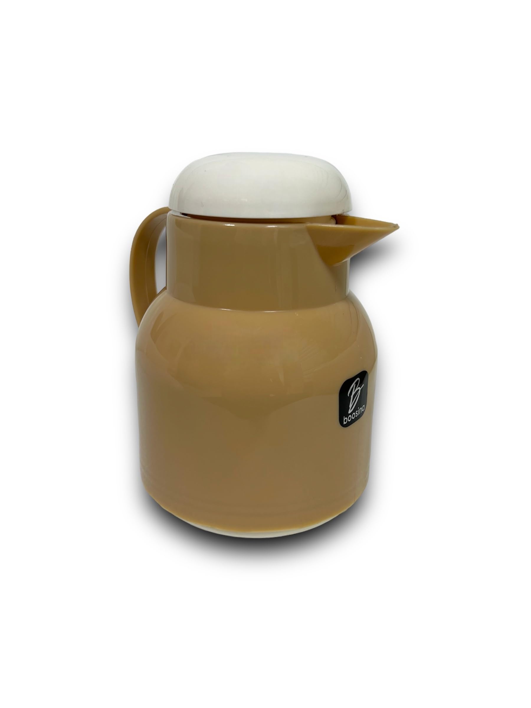 BOOSINA Plastic Vacuum Flask, 0.3 Litre,Small Thermal Flask Tea, Coffee Travel Milk Vacuum Hot and Cold Water for Travel and Home (brown)