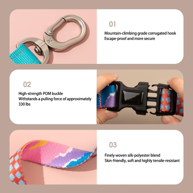 Parluer Hands-Free Dog Leash Belt - Adjustable Crossbody Leash with Shock Absorption, 3 Traction Modes & Anti-Collision Design for Large Dogs (6.8FT)