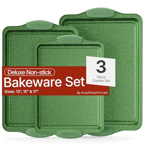 BAKKEN Kitchen Baking Pan Set - Nonstick Green...