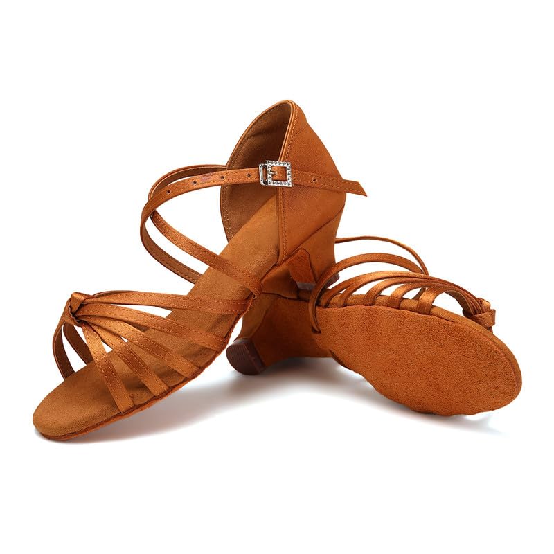 AOQUNFS Girls Latin Dance Shoes Low Heels Tango Salsa Ballroom Practice Performance Dancing Shoes,217XGG4