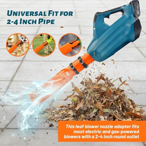 Amplificador de aire para soplador de hojas, amplificador de flujo de aire para tubos de soplador de 2 a 4 pulgadas, extensión de boquilla turbo que aumenta la velocidad y la potencia para césped