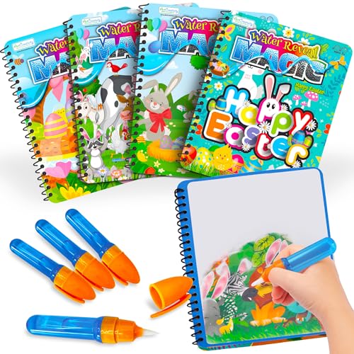 Easter Basket Stuffers for Toddlers, 4 Pack Easter Water Coloring Books for Kids, Easter Basket Essentials, Easter Activities Kids, Easter Basket Stuffers, Easter Toys, Easter Basket Ideas Gifts