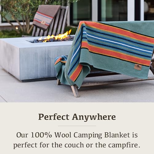 Image of 100% Wool Blanket Camping, 60 inchx84 inch Large Warm Blankets for Winter, Glacier