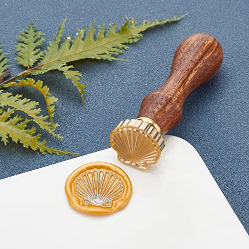 CRASPIRE Wax Seal Stamp Shell Shape Sealing Wax Stamp Head with Universal Wood Handle for Invitations Cards Bottle Gift Business Thanks Anniversary - Image 3